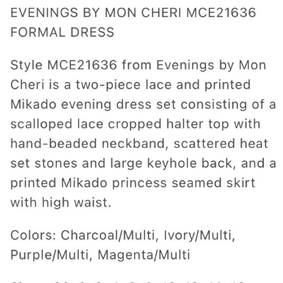 Magenta Evenings Mon Cheri 2PC lace Halter dress - Picture 9 of 11